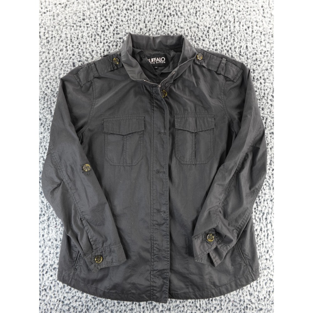 Buffalo David Bitton Mens Military Style Field Jacket Black Size L‎